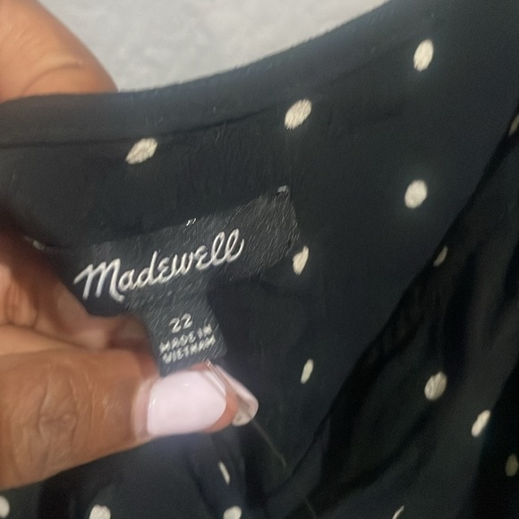 NWT Madewell sz 22 polka dot jumpsuit ruffle front faux wrap - Picture 4 of 8